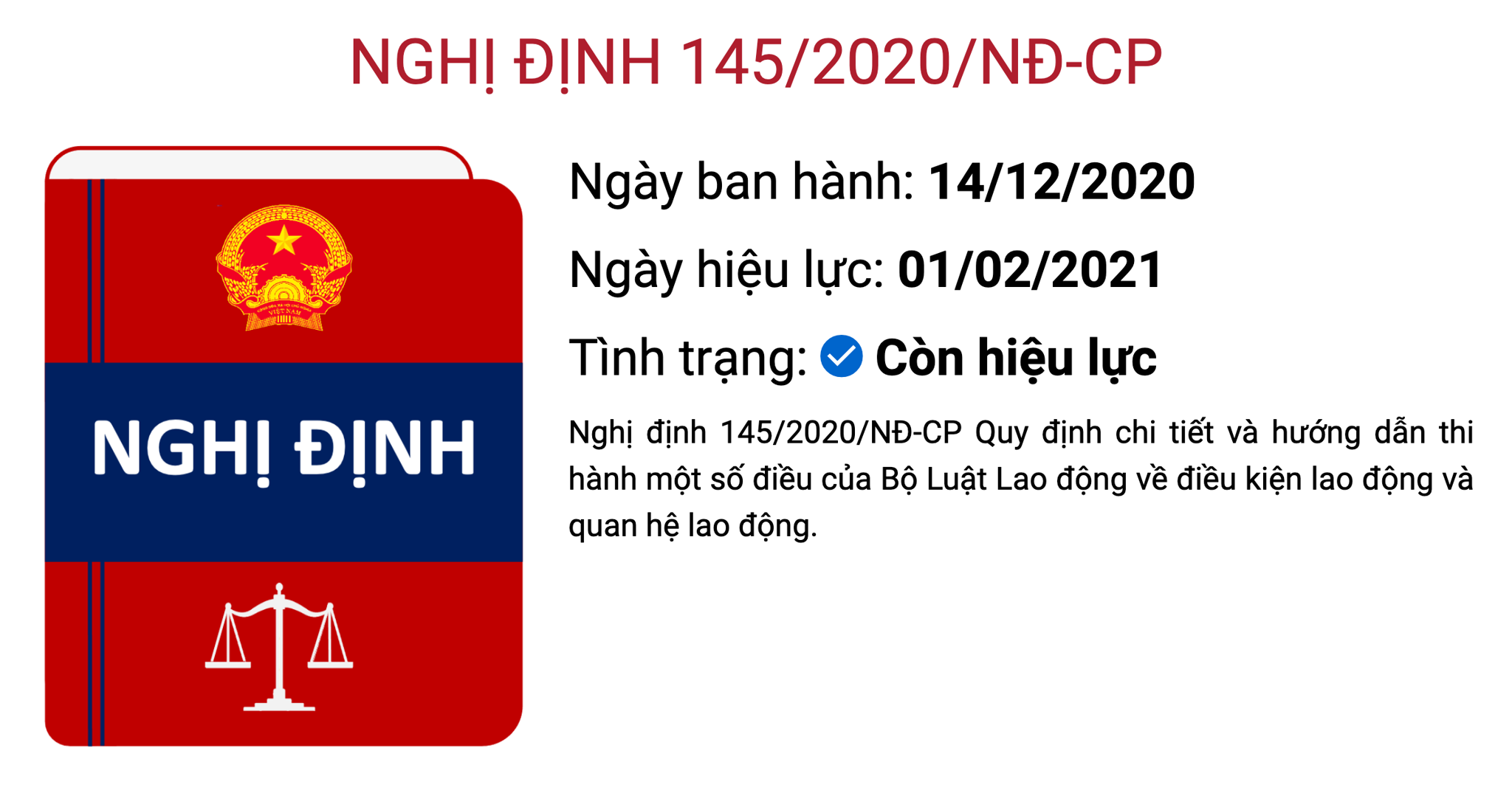 Hình ảnh tin tức Nghị định 145/2020/NĐ-CP hướng dẫn một số vấn đề liên quan đến quan hệ LĐ